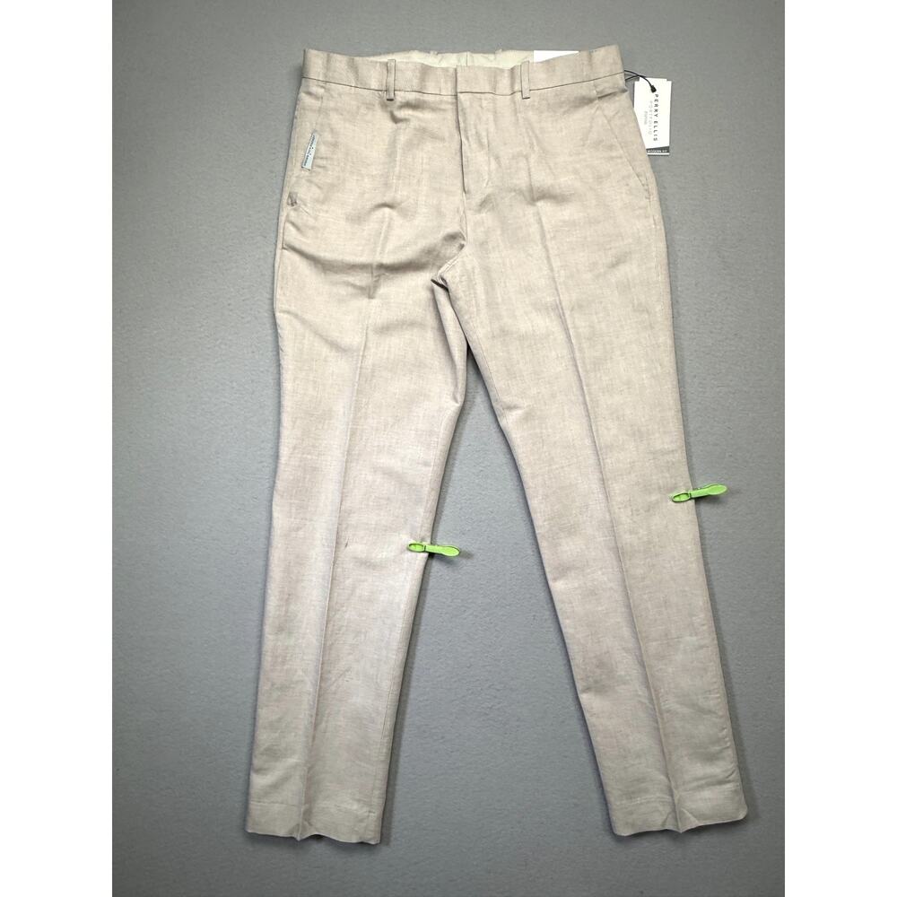 Perry Ellis Men's Modern-Fit Linen/Cotton Dress Pants Off white 34x32 $95 - Picture 2 of 14